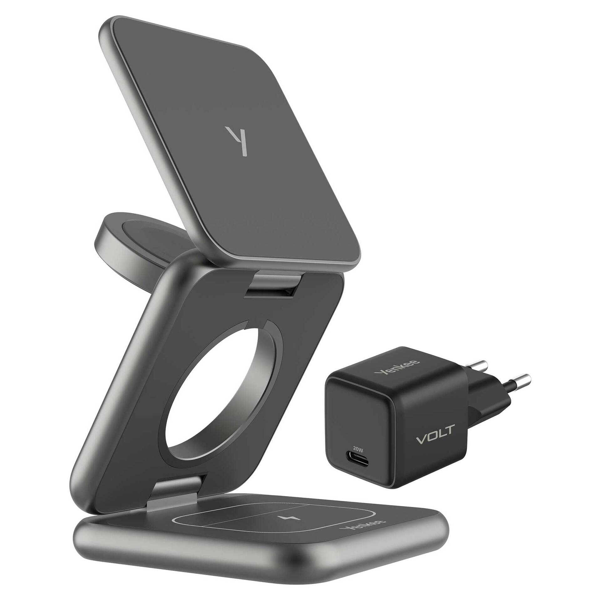 Sada Bezdrátová nabíječka MAGFOLD 3v1 + PD adaptér 20 W